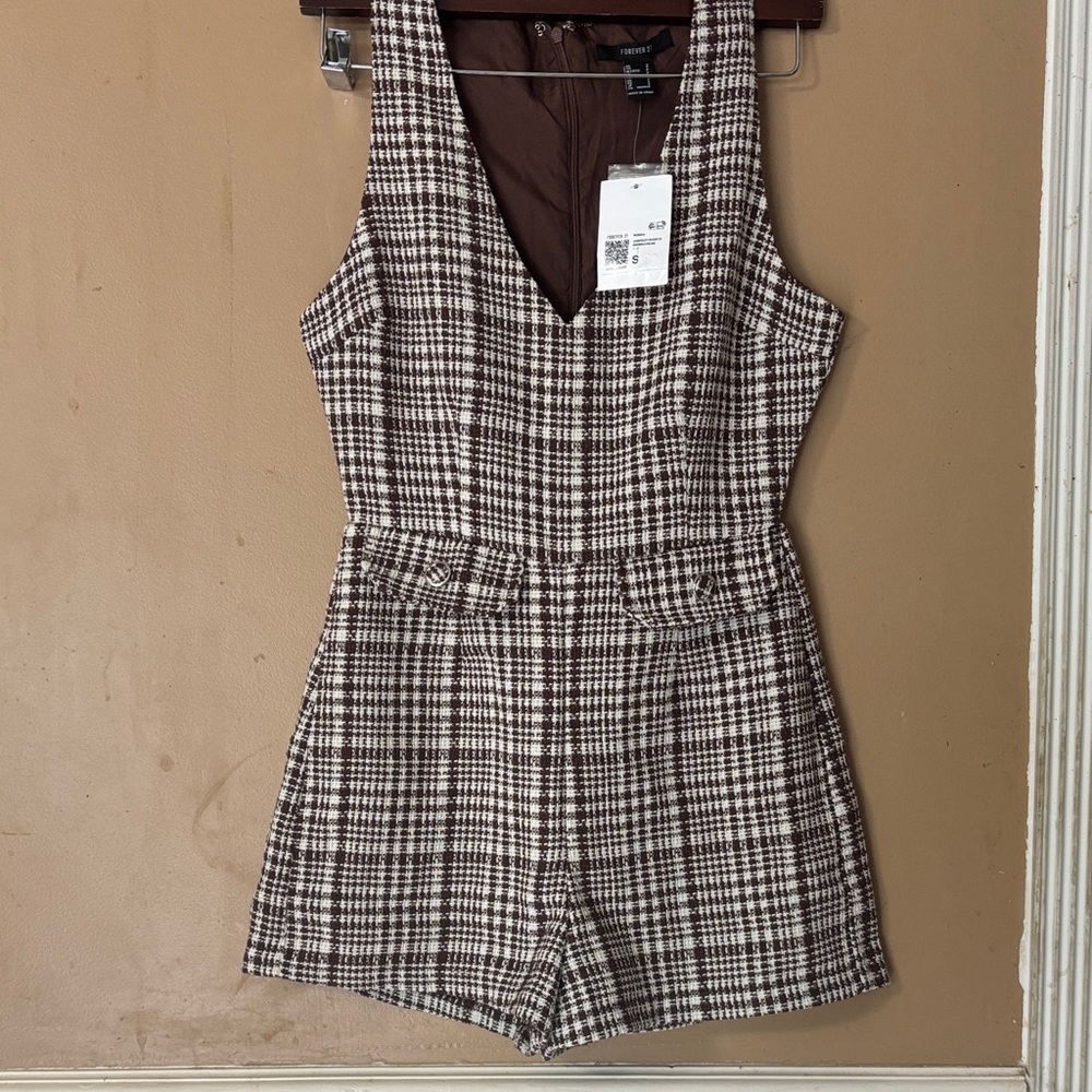 Forever 21 Brown short sleevless romper